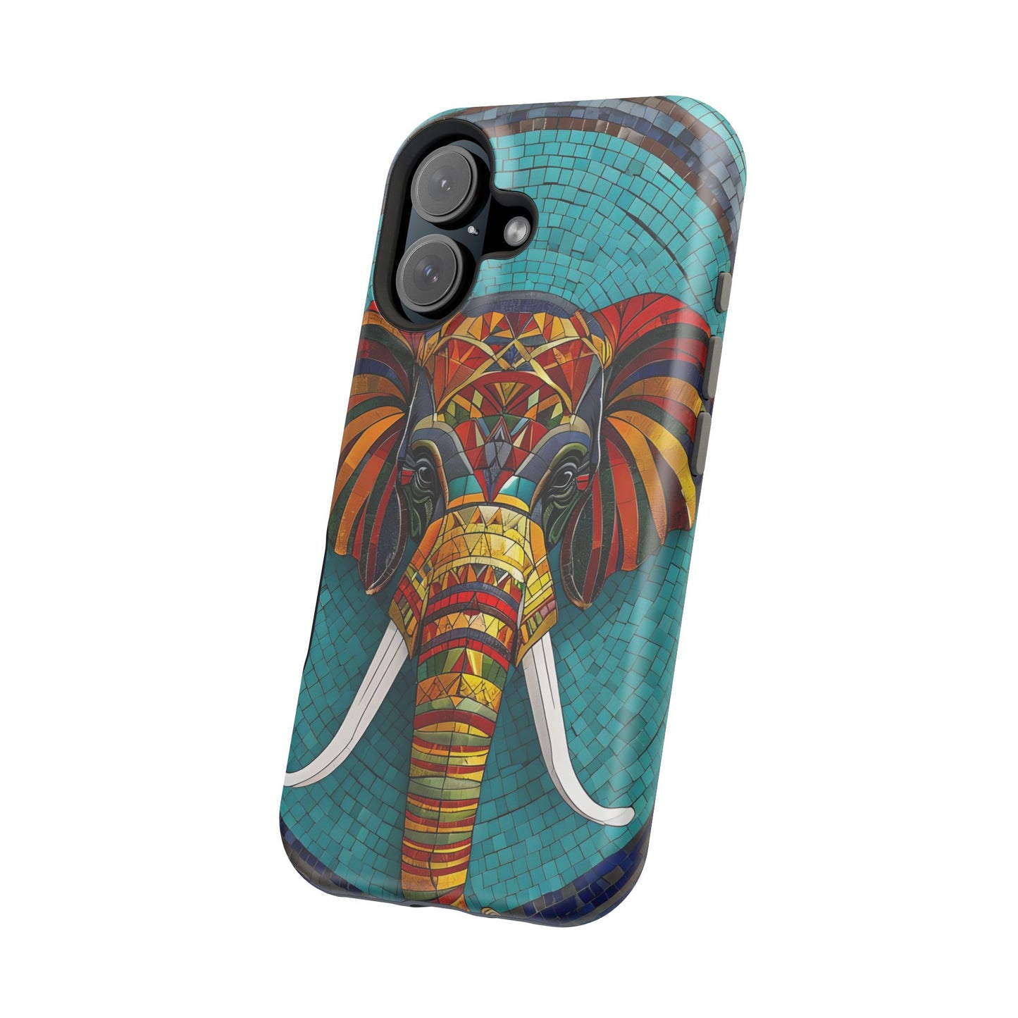 Artistic Elephant Phone Case, Elephant Case, Trendy iPhone Case, Elephant Lover Gift, Unique iPhone Case, Mosaic Design