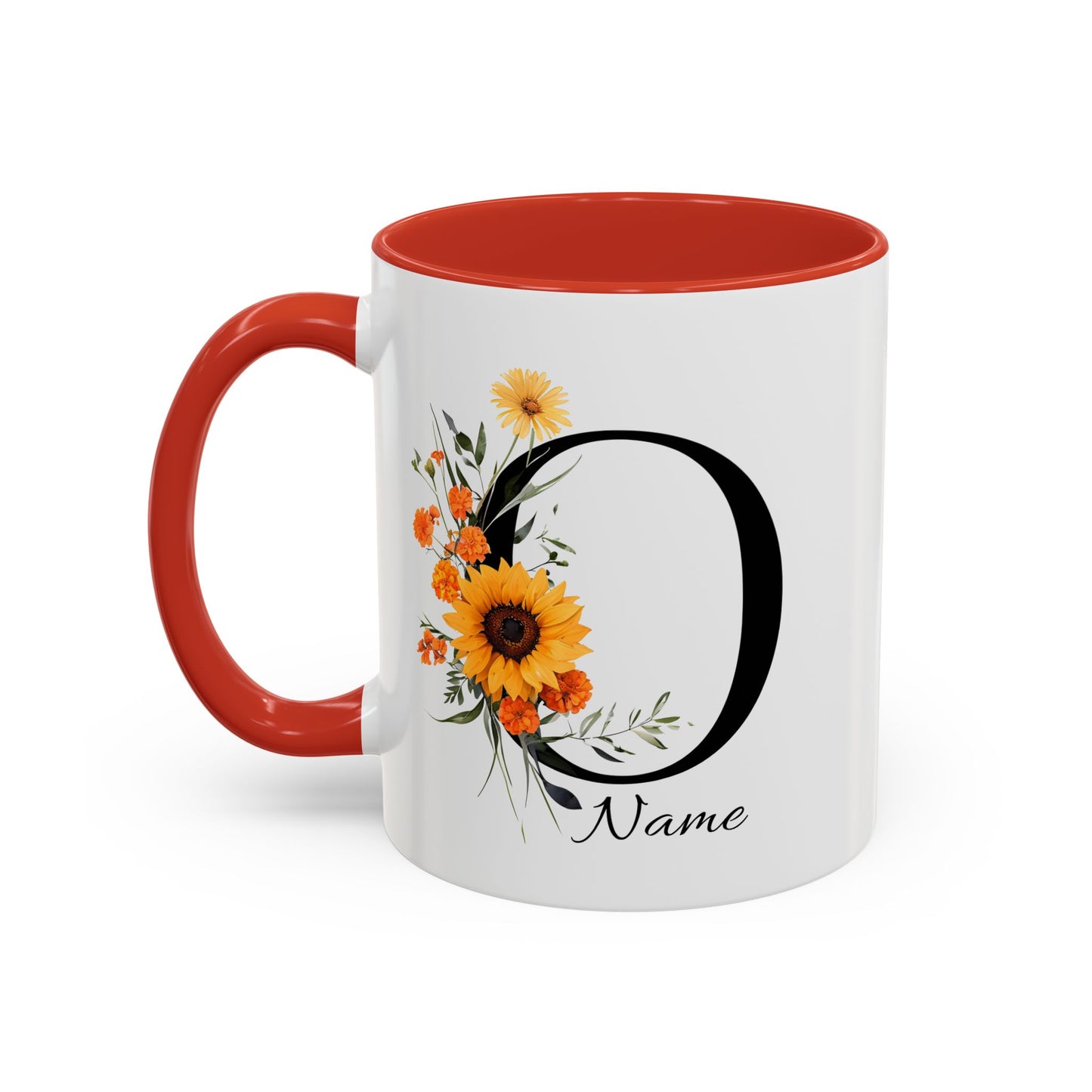 Personalized Floral Monogram - Letter O - Elegant Accent Coffee Mug – Personalized Mothers Day Gift