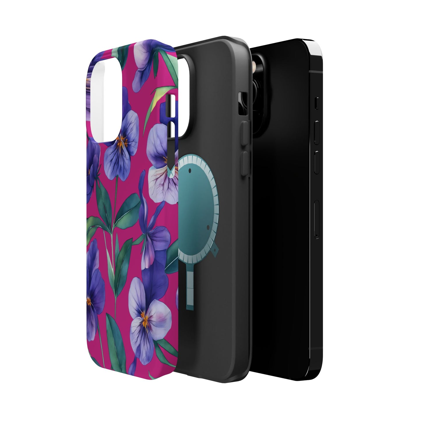 African Violet Floral Magnetic Tough Case, Summer Iphone Case, Wildflower Case, Flower Phone Cover, Stylish Phone Case