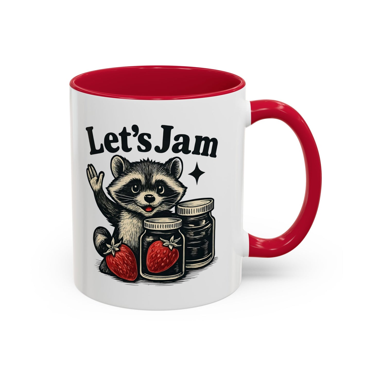 Racoon Mug, Racoon Gifts, Let's Jam Coffee Mug, Strawberry Mug, Cute Summer Mug, Raccoon Strawberry Mug, Funny Raccoon Mug, Trending Now