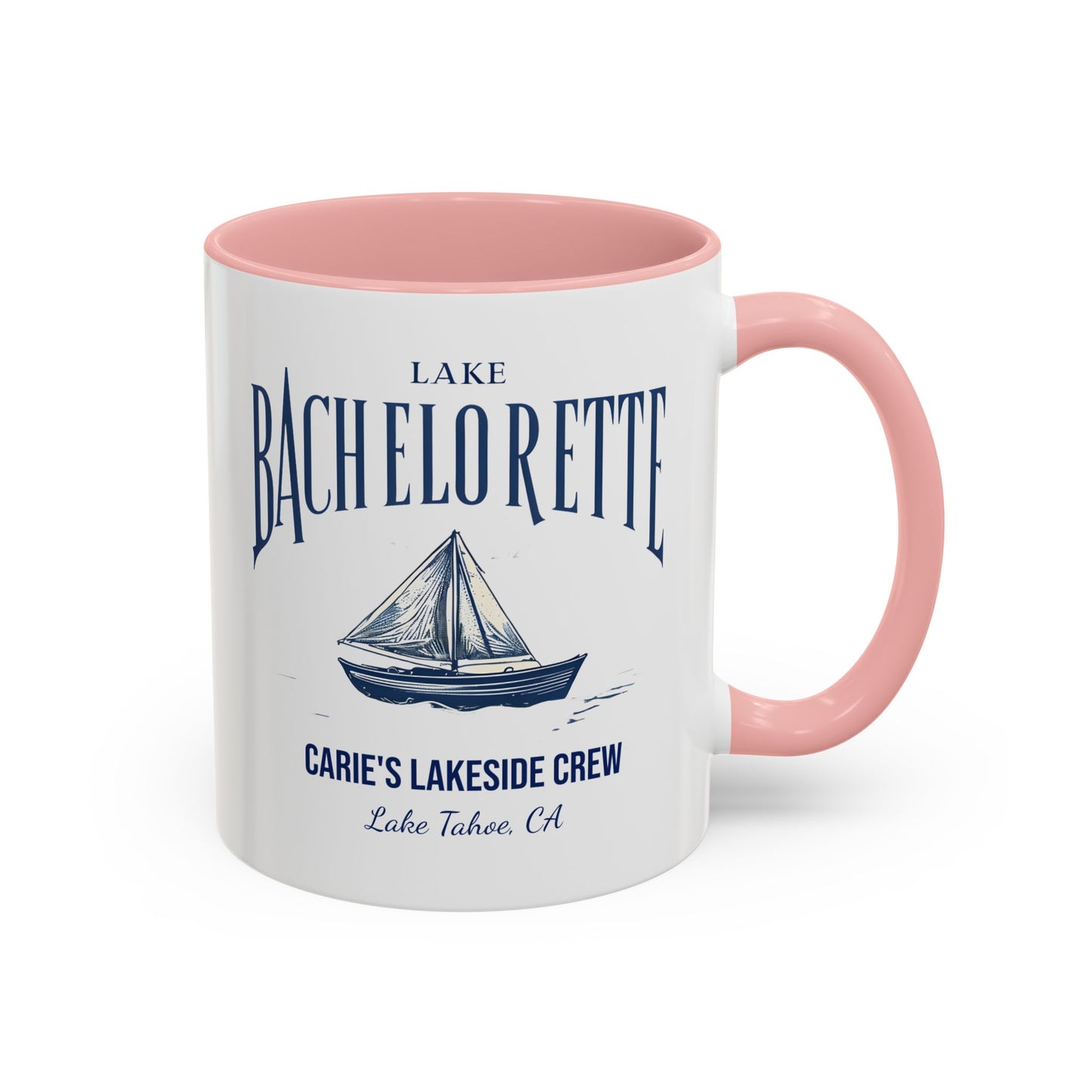 Let's Get Nauti Personalized Accent Coffee Mug, Sail Boat Hen Party Favor, Bachelorette Cruise, Bride Tribe, Camp Bach Gift
