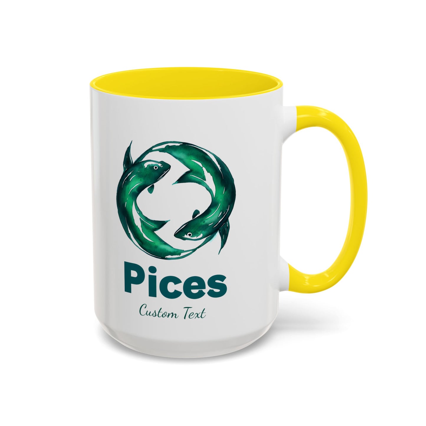 Personalized Pisces Accent Coffee Mug, Zodiac Mug, Astrology Mug, Zodiac Sign Mug, Custom Zodiac Gift, Pisces Birthday Gift