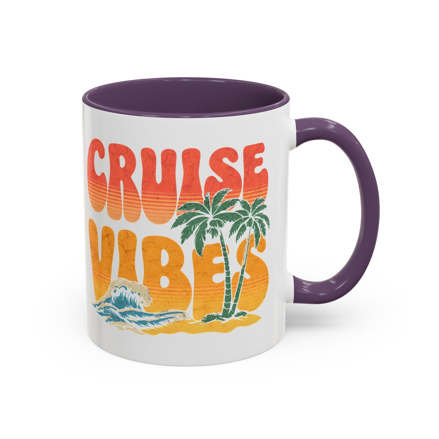 Cruise Vibes Accent Coffee Mug, Cruise Gifts, Royal Caribbean, Disney Cruise Line, Travel Mode, Birthday Cruise Mug