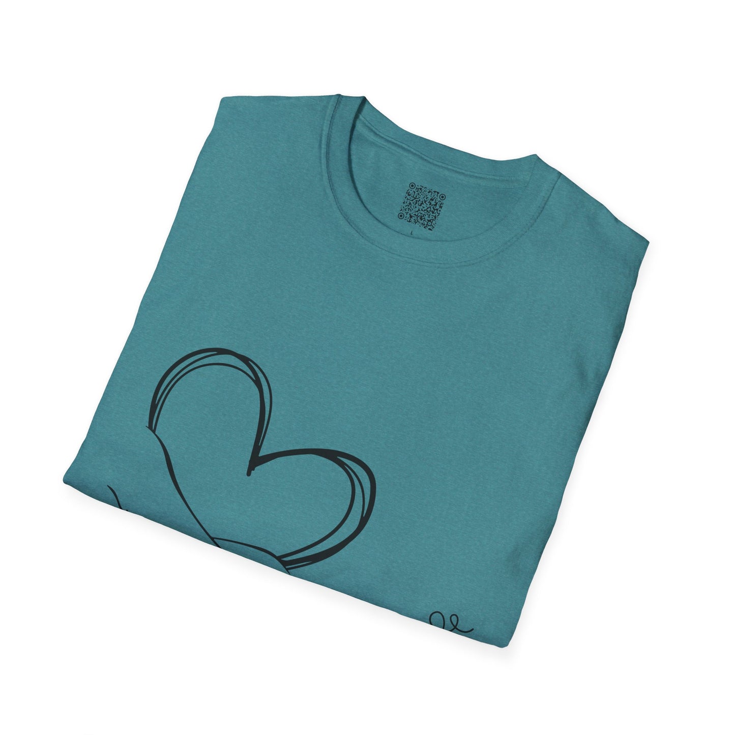 Paw in Hand Love Unisex Softstyle T-Shirt - Hand-Drawn Love Design