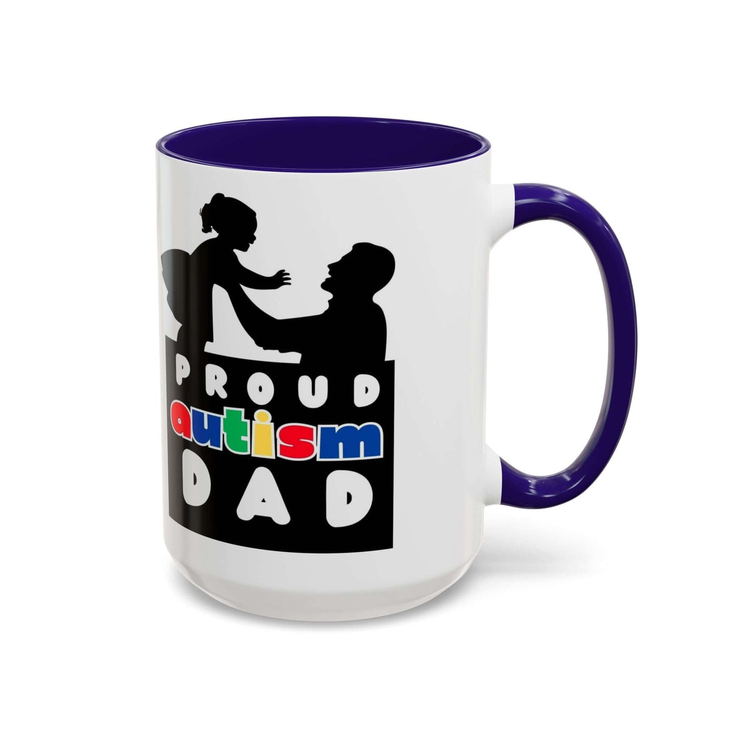 Autism Dad Multi Color Mug, Autism Spectrum Disorder, Neurodiversity Pride Merch, Autism Awareness, Inclusion Matters