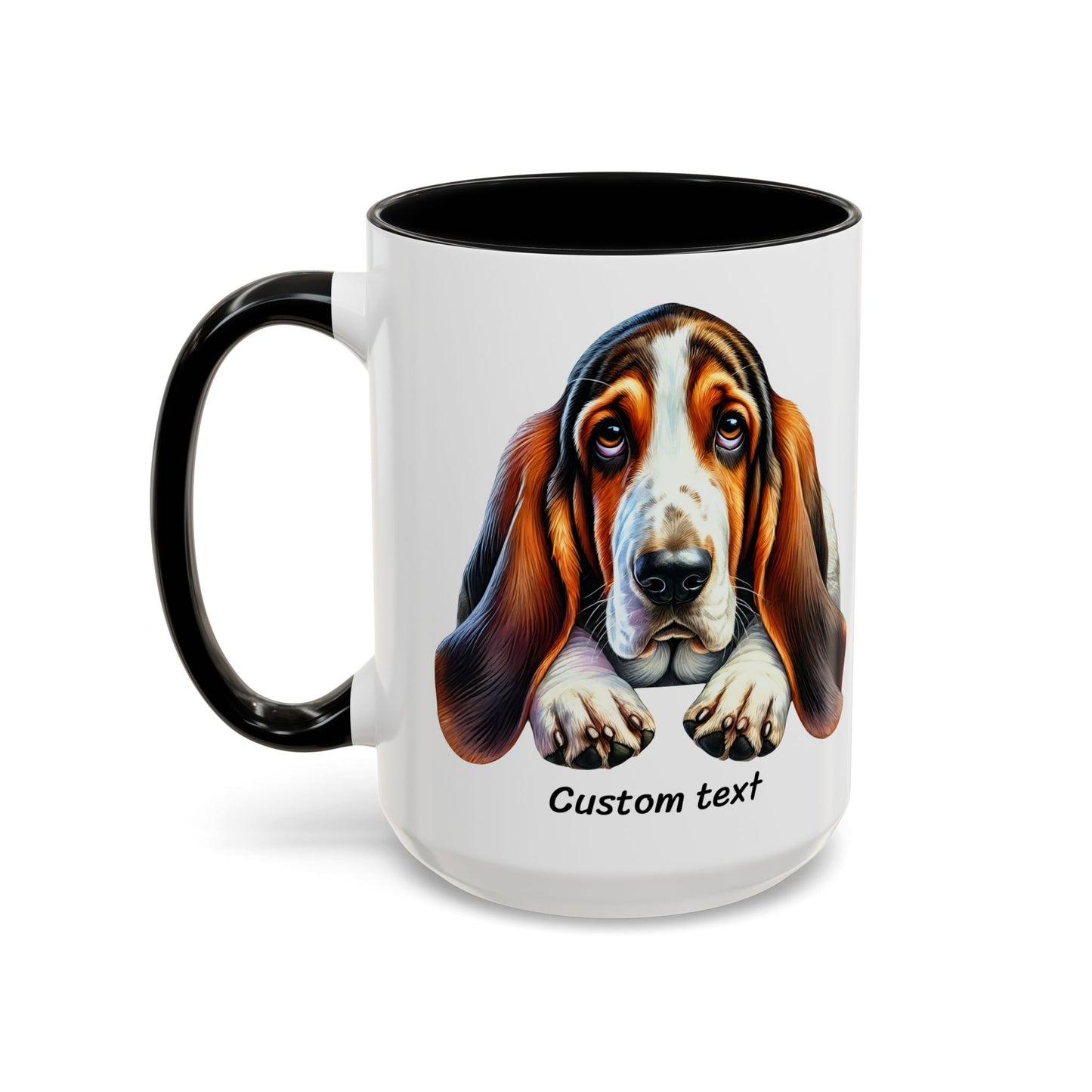 Funny Basset Hound Dog Lover Mug, Dog is Friendly, I am Not' Coffee Cup, Dog Mom Gift for Pet Lovers with Attitude and Humor
