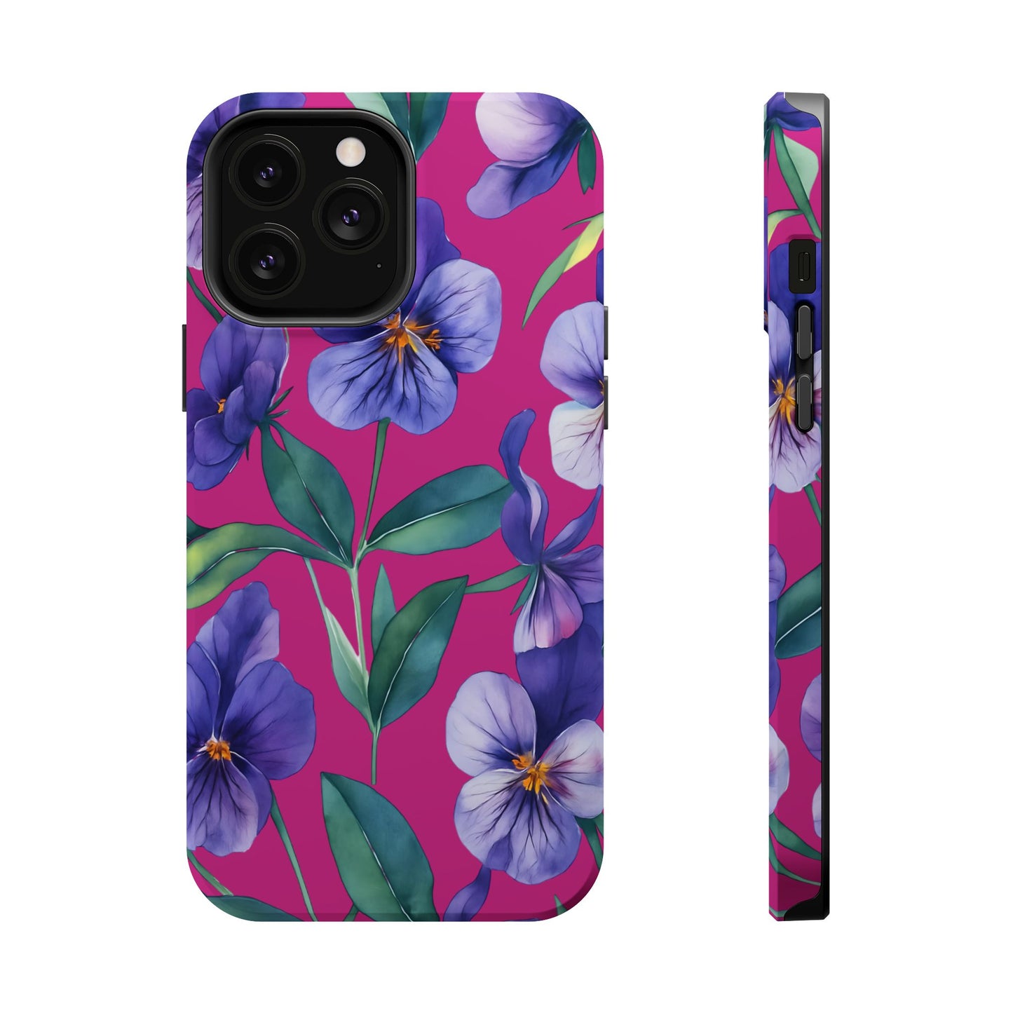 African Violet Floral Magnetic Tough Case, Summer Iphone Case, Wildflower Case, Flower Phone Cover, Stylish Phone Case