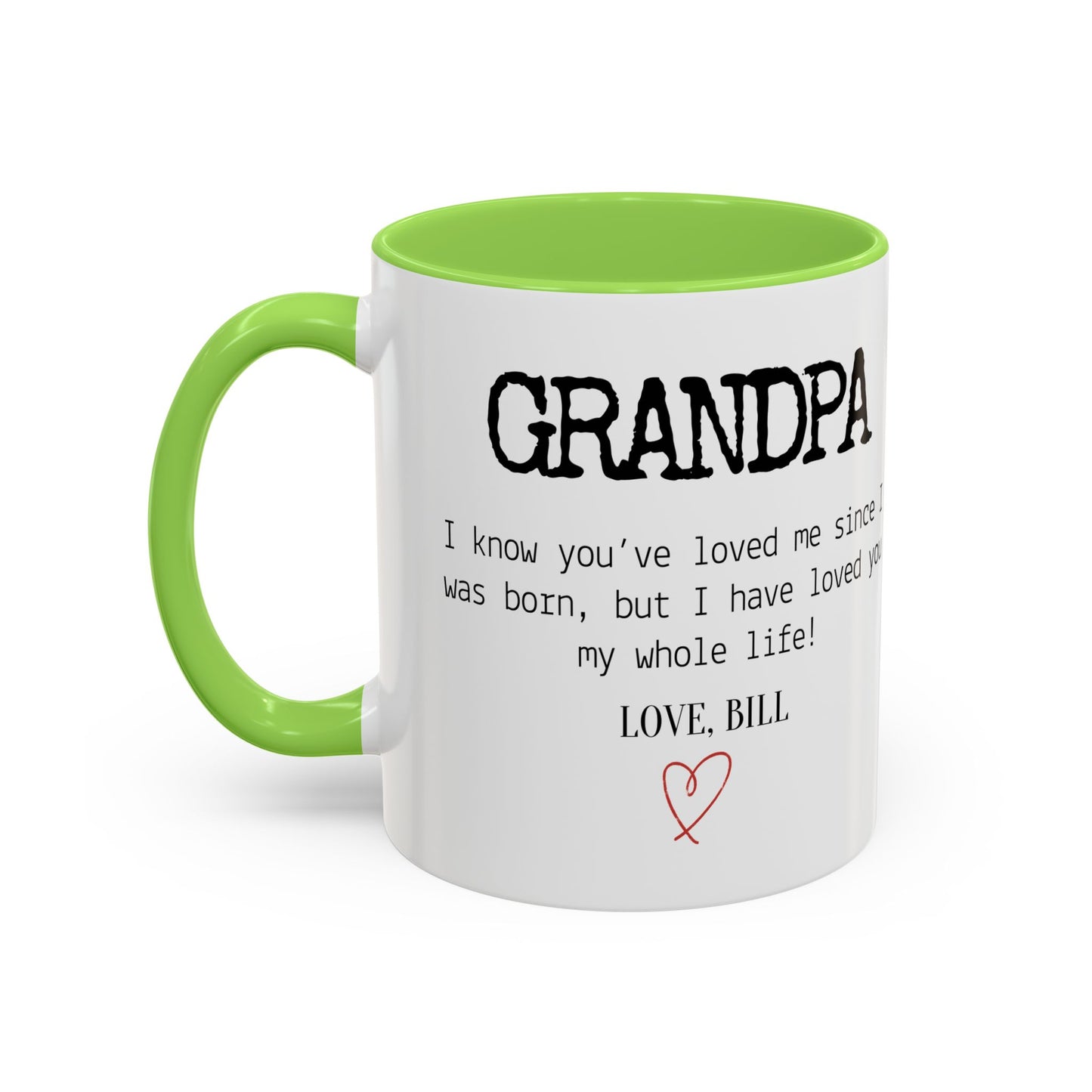 Personalized Grandpa Mug, Gift from Grandchild, Custom Message Coffee Cup, Grandpa Birthday Gift, Father’s Day Mug, Sentimental Gift for Grandpa
