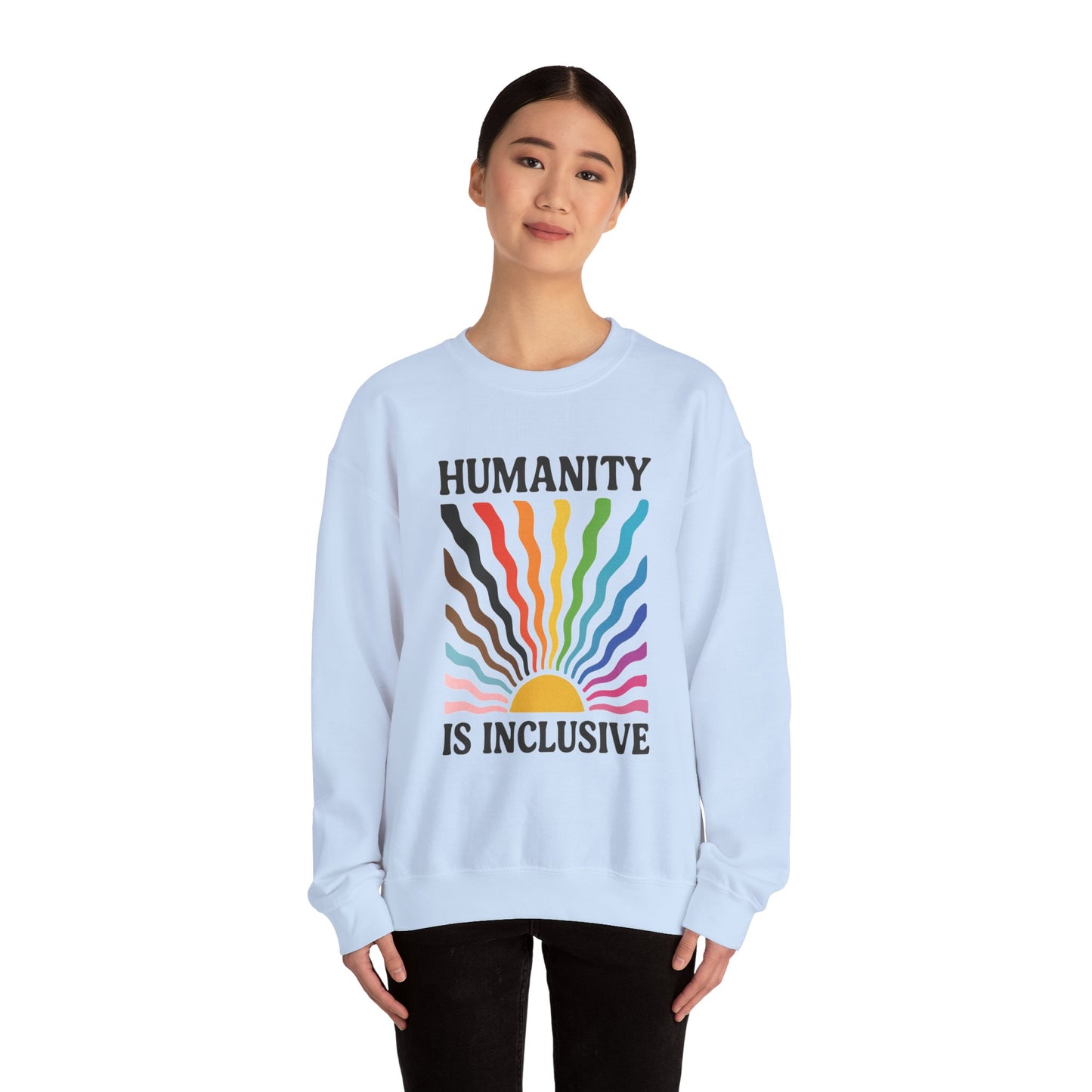 Pride Month Crewneck Sweatshirt, Humanity is Inclusive, LGBT Shirt, Lesbian Pride, Bisexual, Transgender, Equal Rights, pridemonth