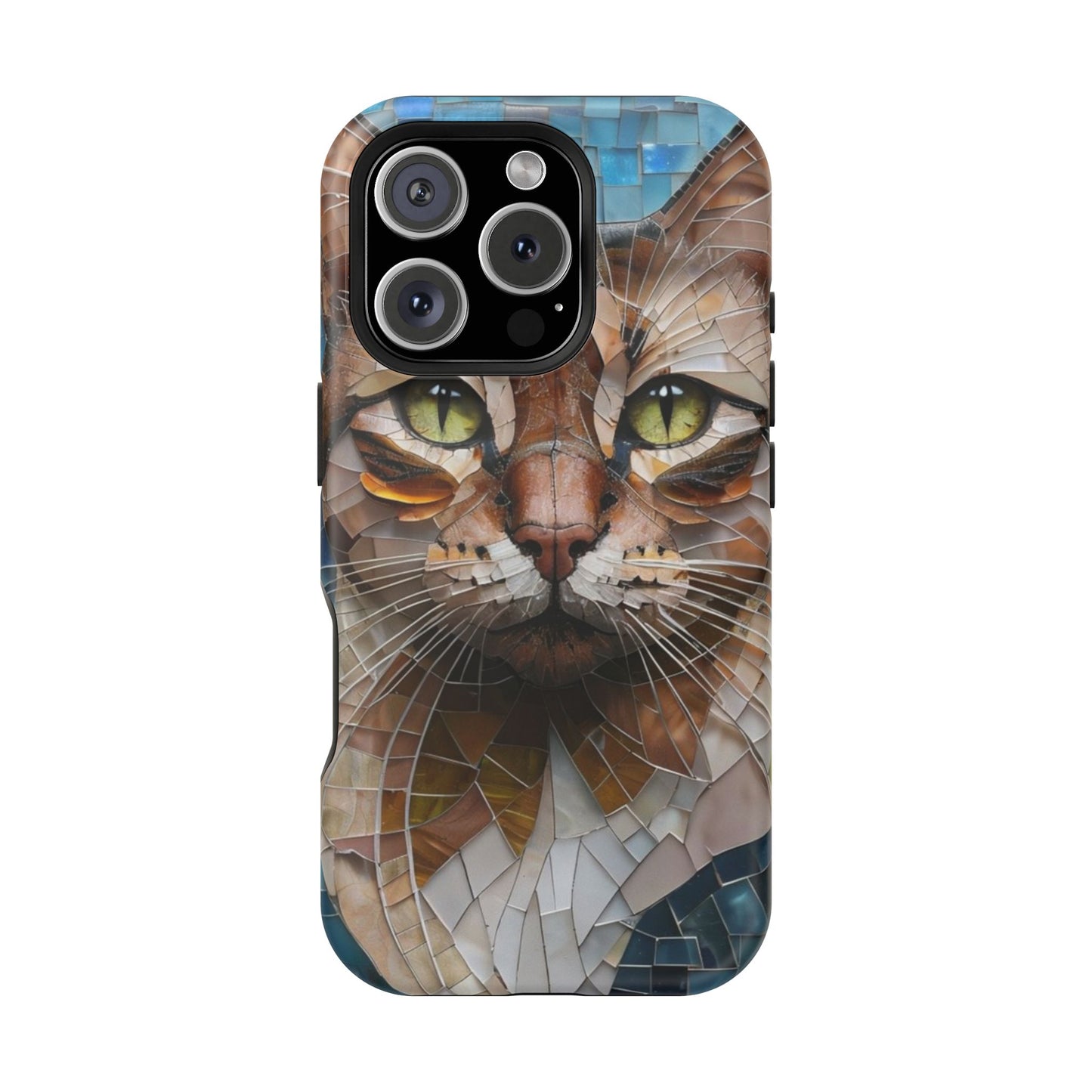 Crazy Cat Lady iPhone Case, Stained Glass Cat, Mosaic Cat Face, Pet Phone Case, iPhone Cat Case, Cat Gift