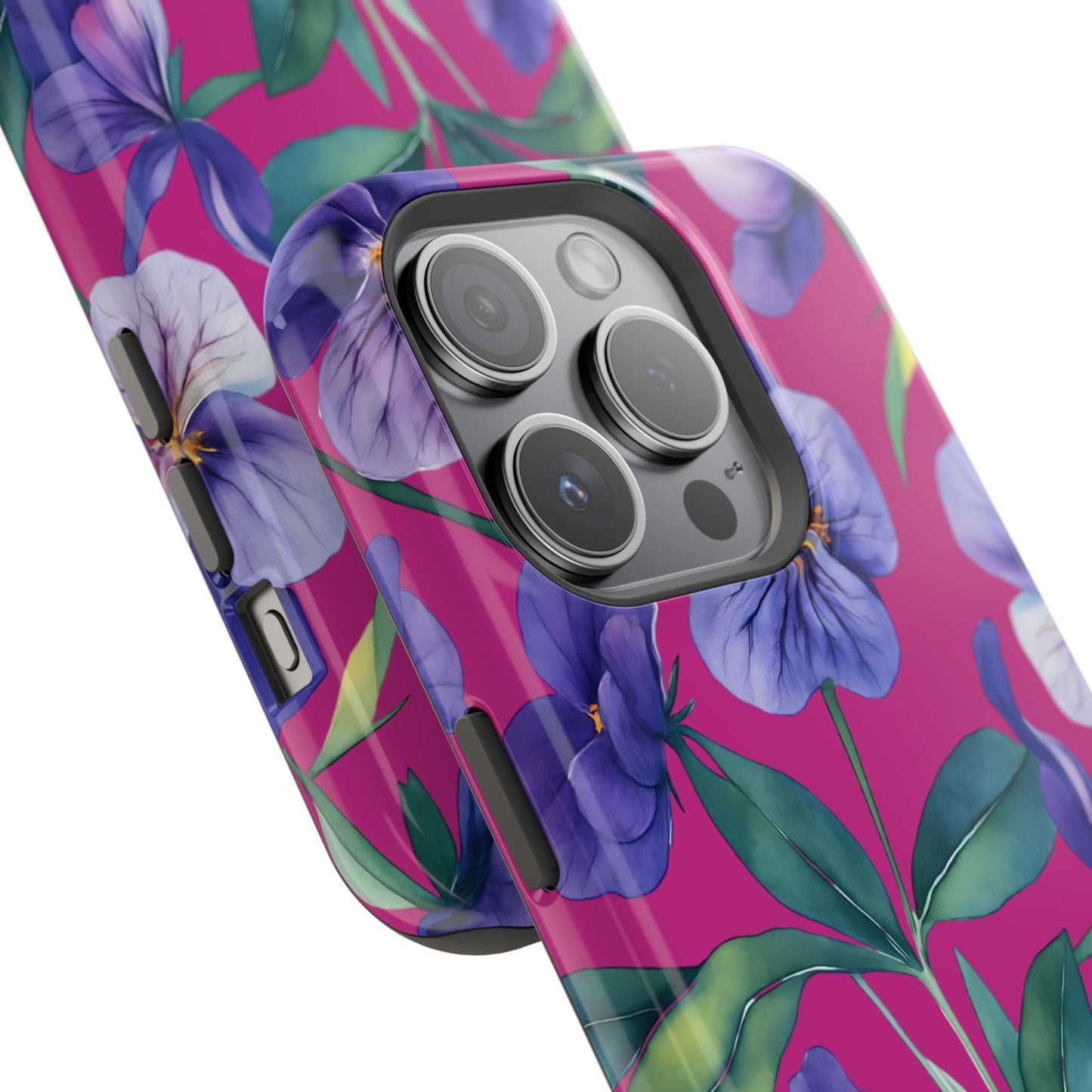 African Violet Floral Magnetic Tough Case, Summer Iphone Case, Wildflower Case, Flower Phone Cover, Stylish Phone Case
