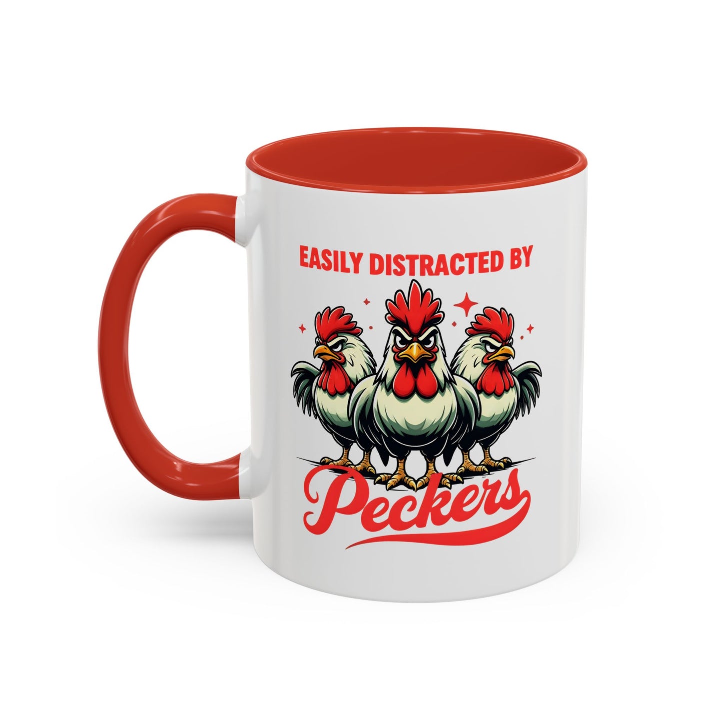 Easily Distracted by Peckers Coffee Mug, Inappropriate Gift, Naughty Valentines, Dark Humor Gift, Offensive Mug, Silly Mug