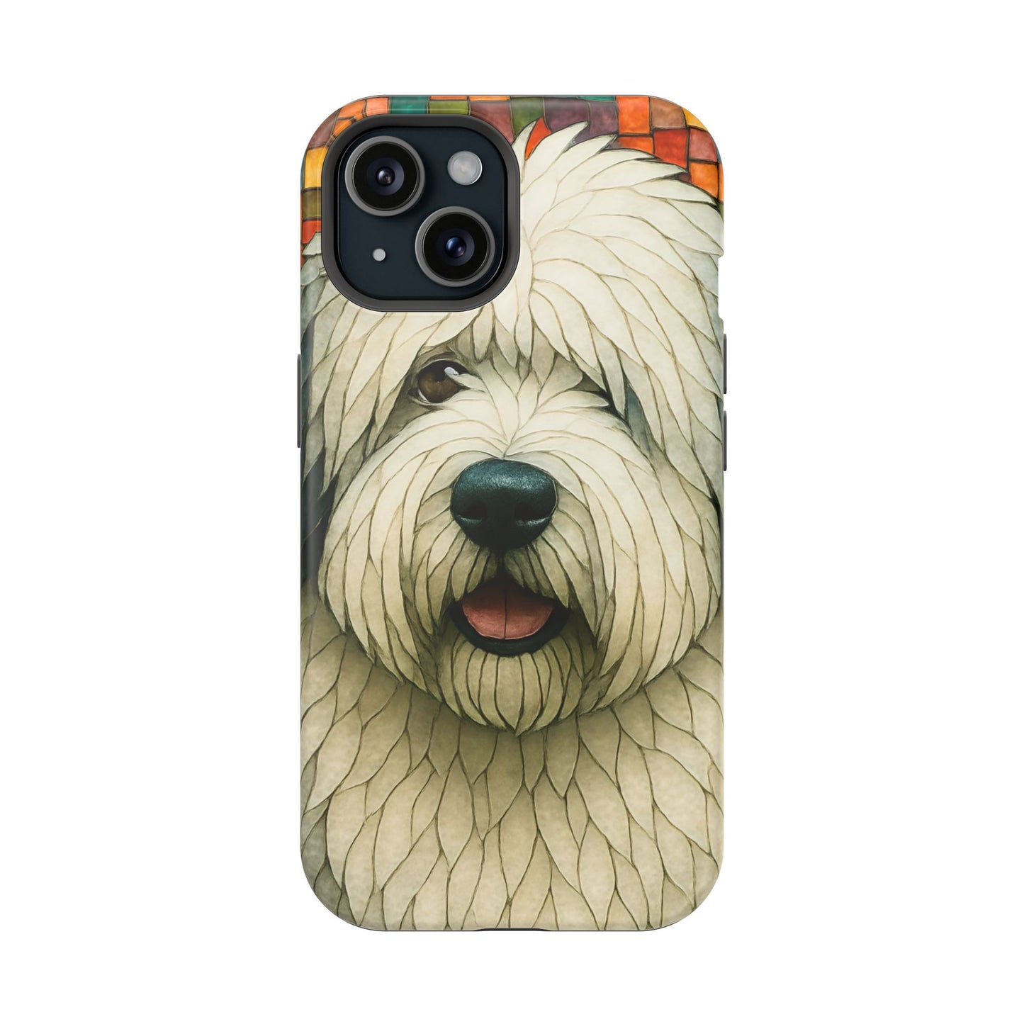 Old English Sheepdog Mosaic Phone Case, English Sheepdog iPhone Case, Dog Phone Case, Dog Lover Gift, Cute Dog Cover
