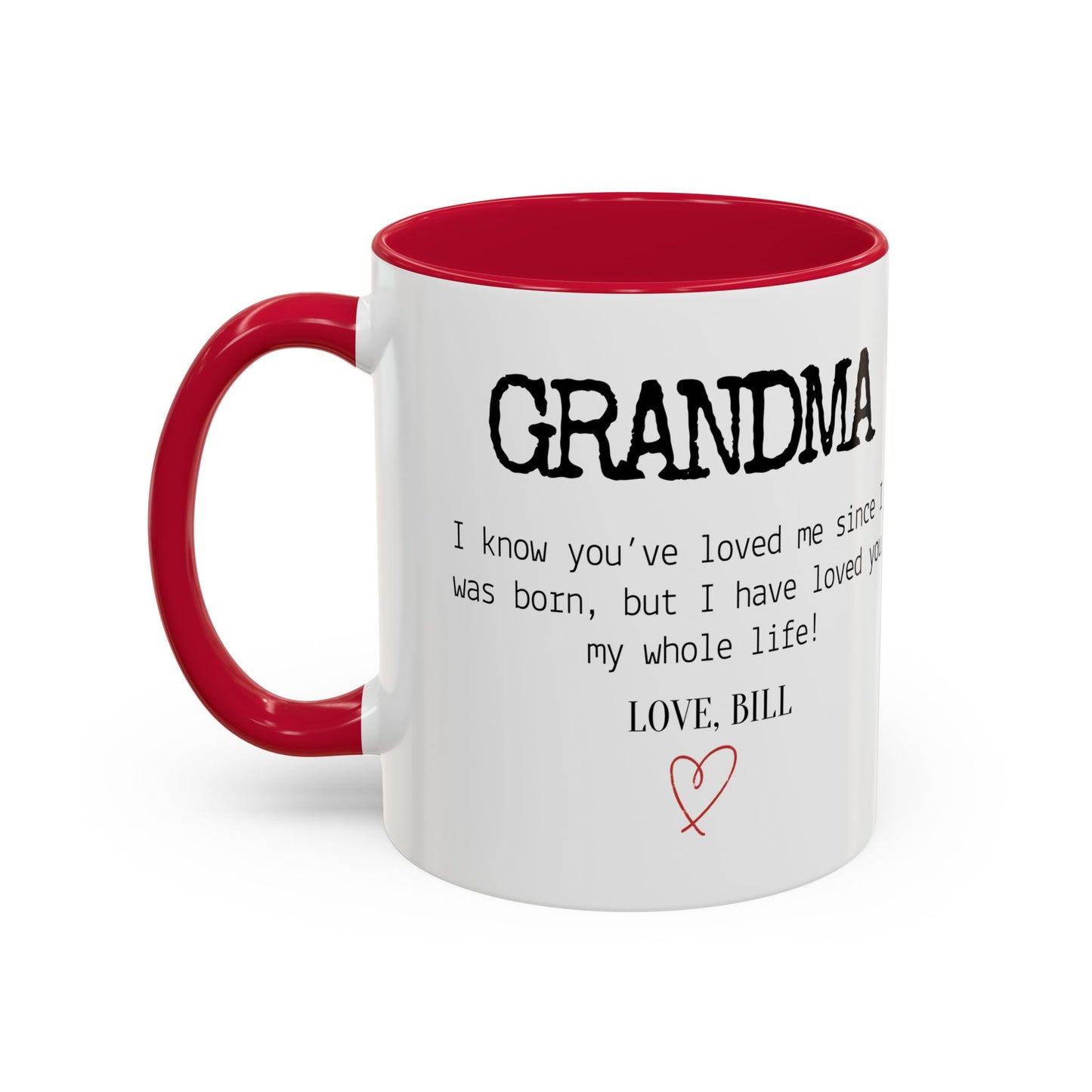 Personalized Grandma Mug, Gift from Grandchild, Custom Message Coffee Cup, Grandma Birthday Gift, Mother’s Day Mug, Sentimental Gift for Grandma