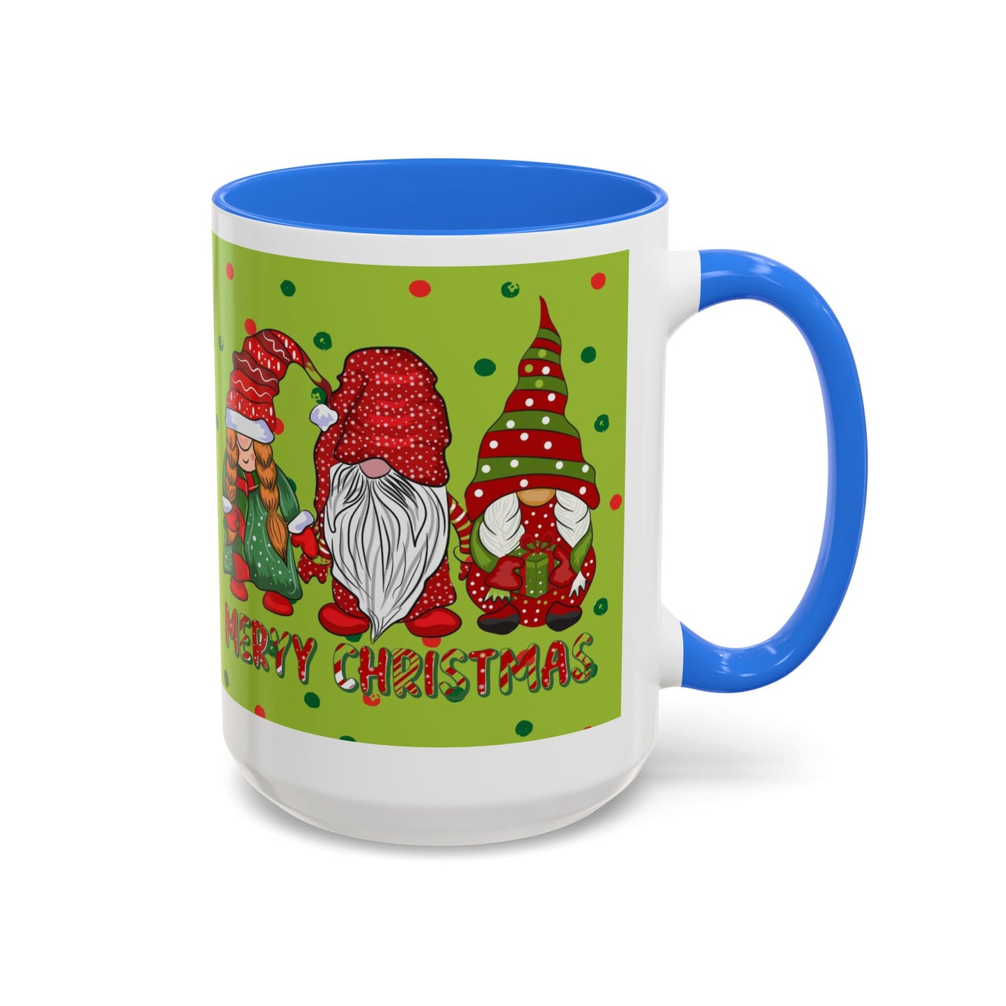 Merry Christmas Gnom Trio. Gnome Mug, Green Holiday Coffee Cup, Festive Hot Cocoa Mug, Cute Gnome Lover Gift, Cozy Winter Christmas Drinkware