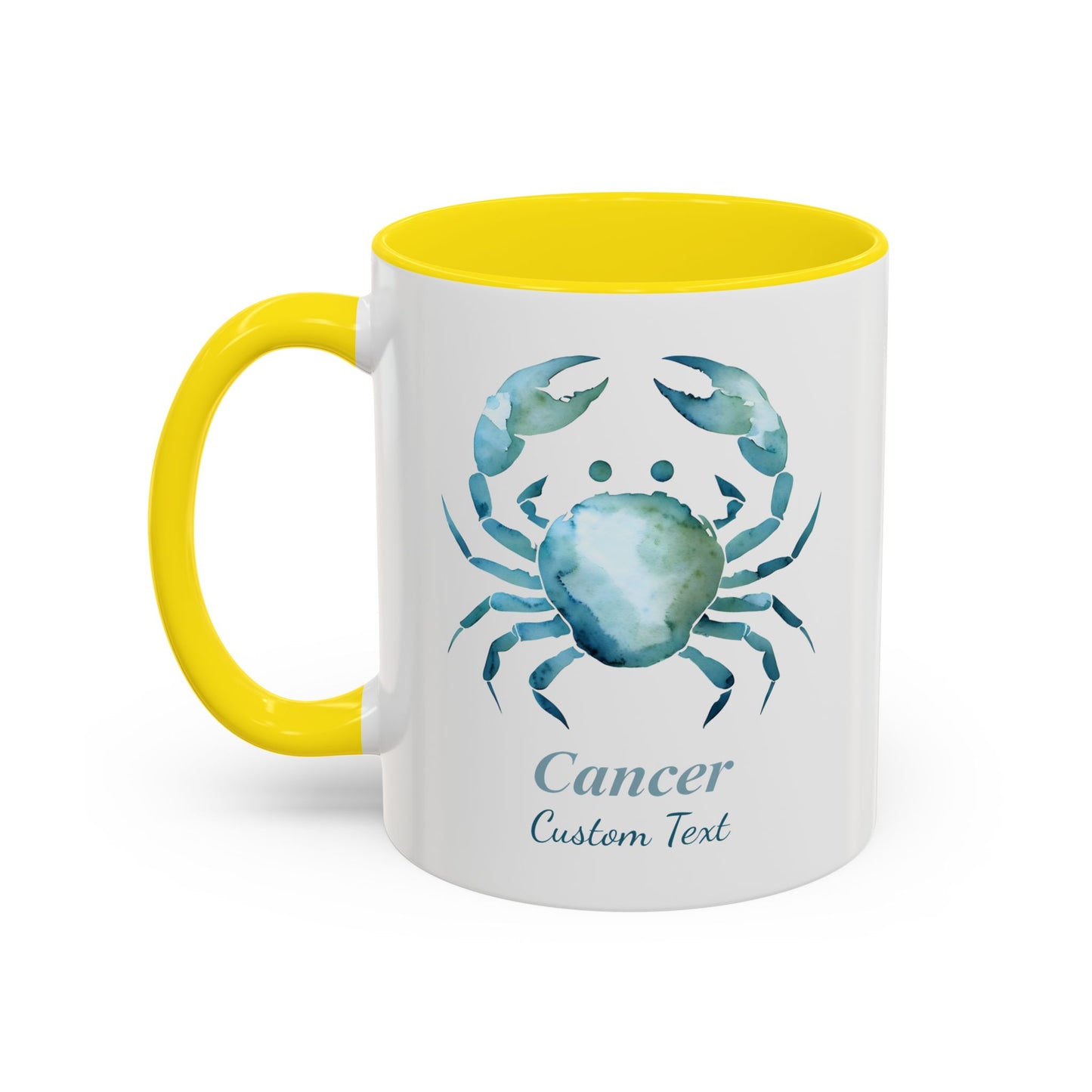 Personalized Cancer Zodiac Accent Coffee Mug, Zodiac Mug, Astrology Mug, Birth Month, Cancer Zodiac Gift, Custom Gift