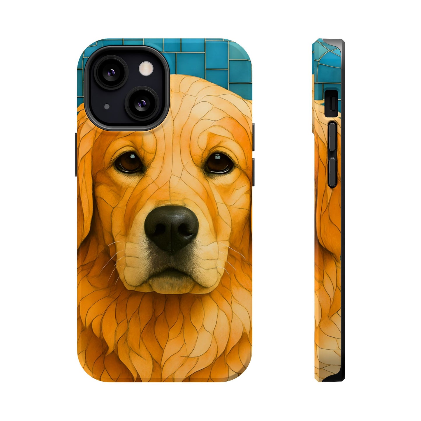 Golden Retriever Mosaic Phone Case, Dog Lover Gift, Protective iPhone Cover, Unique Pet Art, Animal Pattern Case