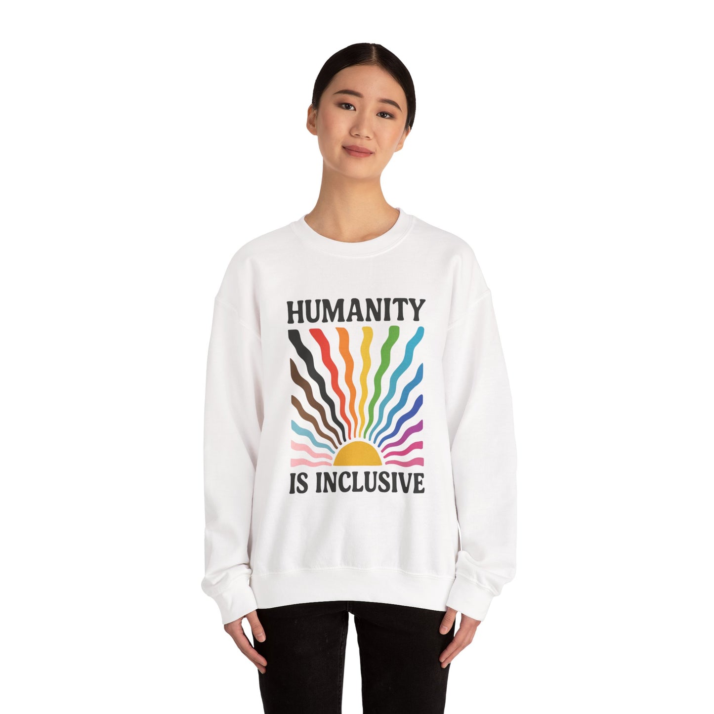 Pride Month Crewneck Sweatshirt, Humanity is Inclusive, LGBT Shirt, Lesbian Pride, Bisexual, Transgender, Equal Rights, pridemonth