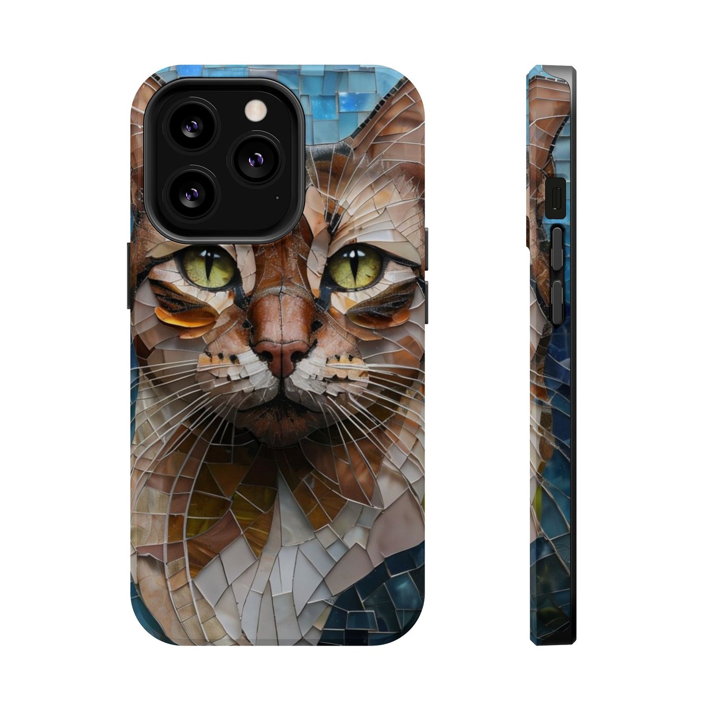 Crazy Cat Lady iPhone Case, Stained Glass Cat, Mosaic Cat Face, Pet Phone Case, iPhone Cat Case, Cat Gift