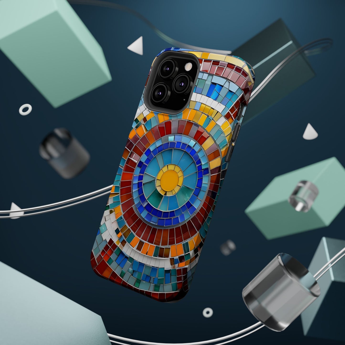 Vibrant Mosaic  iPhone Case - Colorful iPhone Cover, Unique Phone Accessory, MegSafe iPhone cover