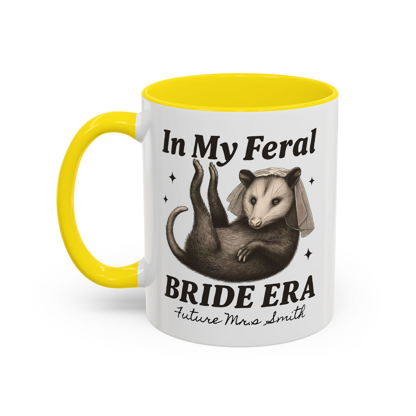 Feral Bride Era Coffee Mug, Funny Bride Mug, In My Feral Era Mug, Opossum Bride Mug, Bride Gift Idea, Quirky Bride Gift