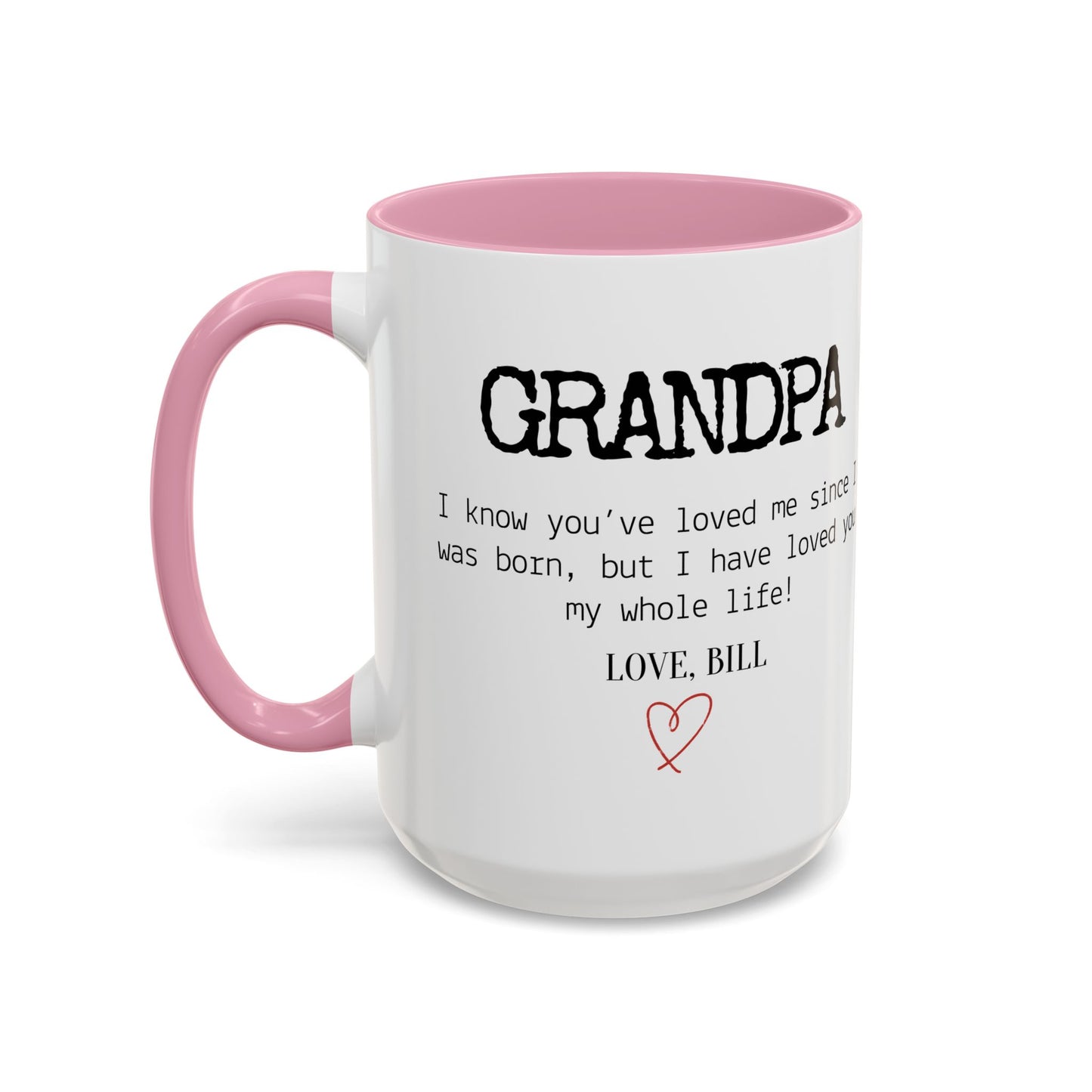 Personalized Grandpa Mug, Gift from Grandchild, Custom Message Coffee Cup, Grandpa Birthday Gift, Father’s Day Mug, Sentimental Gift for Grandpa