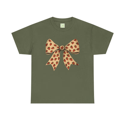 Strawberry Coquette Bow Shirt, Cute Summer Shirt, Summer Vibes, Strawberry Season Tee, Coquette Summer, Strawberry Top