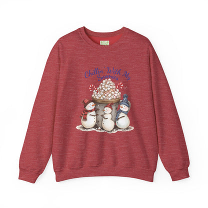 Chillin with my Snomies Sweatshirt, Snowman Apparel, Funny Snowman Shirt, Cute Snowman, Let It Snow, Snowman Lover Gift