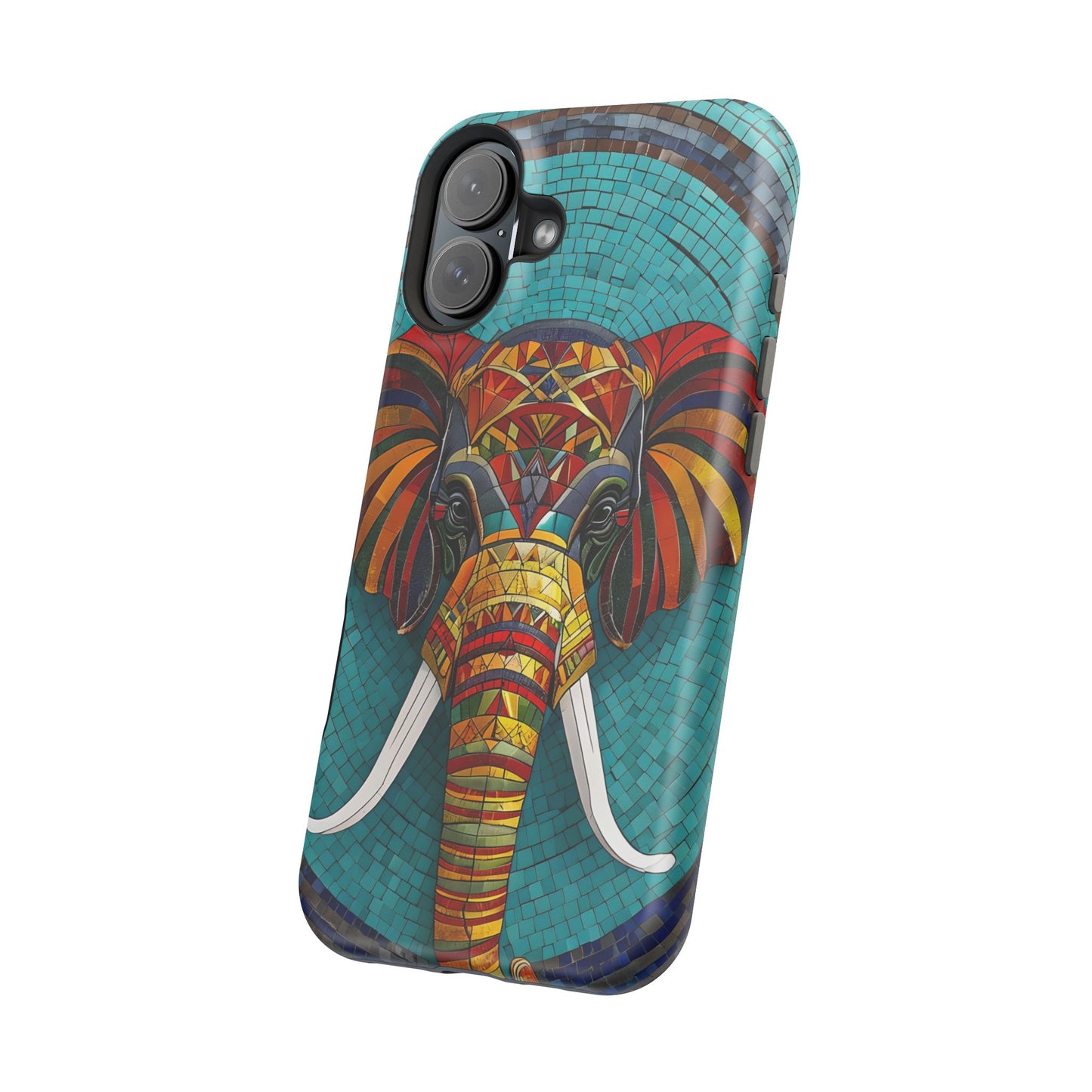 Artistic Elephant Phone Case, Elephant Case, Trendy iPhone Case, Elephant Lover Gift, Unique iPhone Case, Mosaic Design