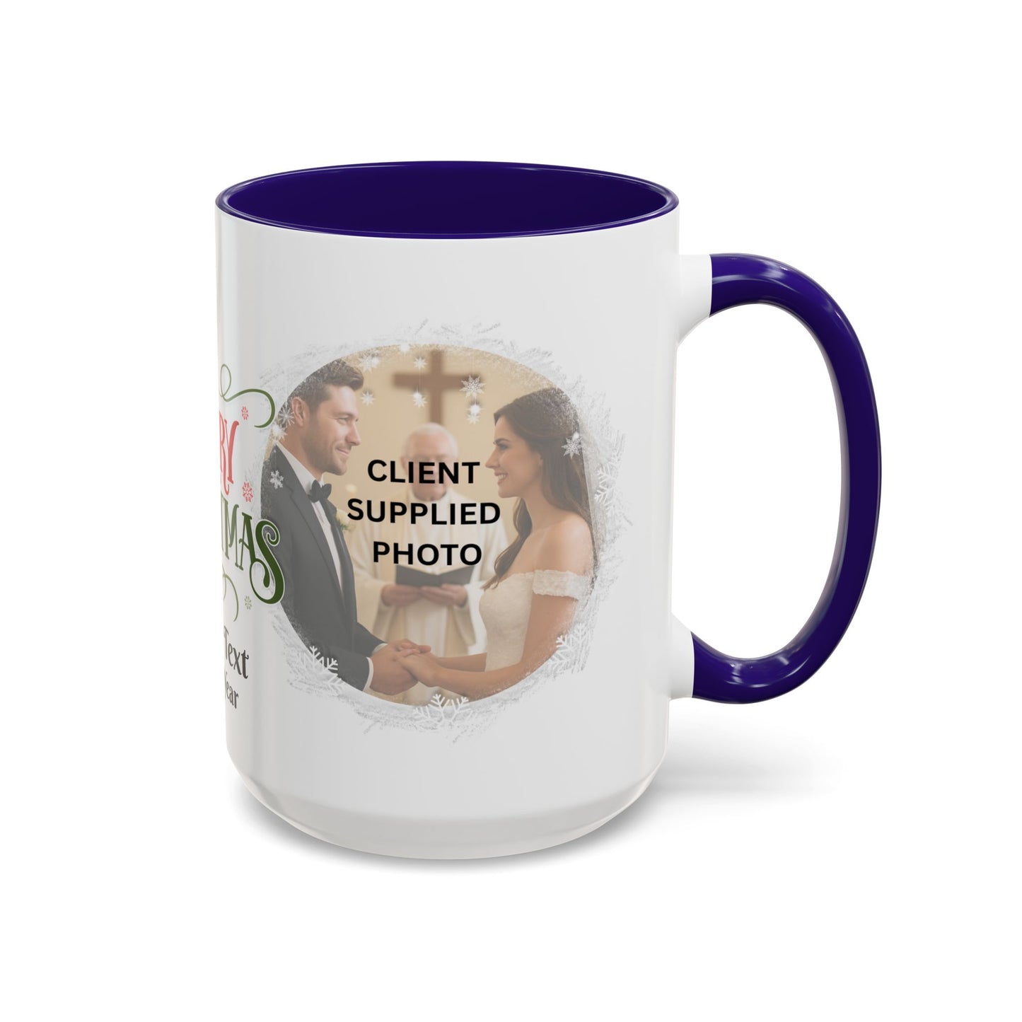 First Year Married Photo Mug featuring a couple sharing a moment, perfect for newlyweds and just married gifts.