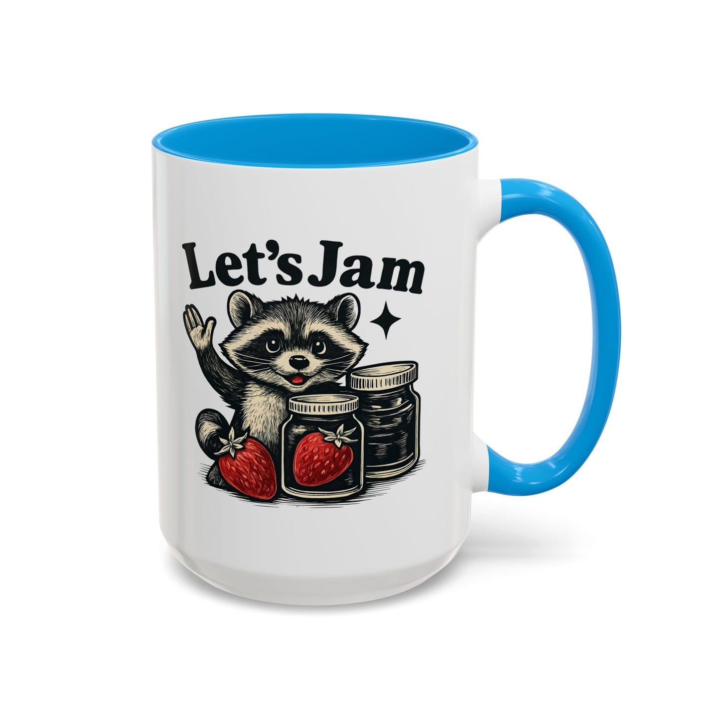 Racoon Mug, Racoon Gifts, Let's Jam Coffee Mug, Strawberry Mug, Cute Summer Mug, Raccoon Strawberry Mug, Funny Raccoon Mug, Trending Now