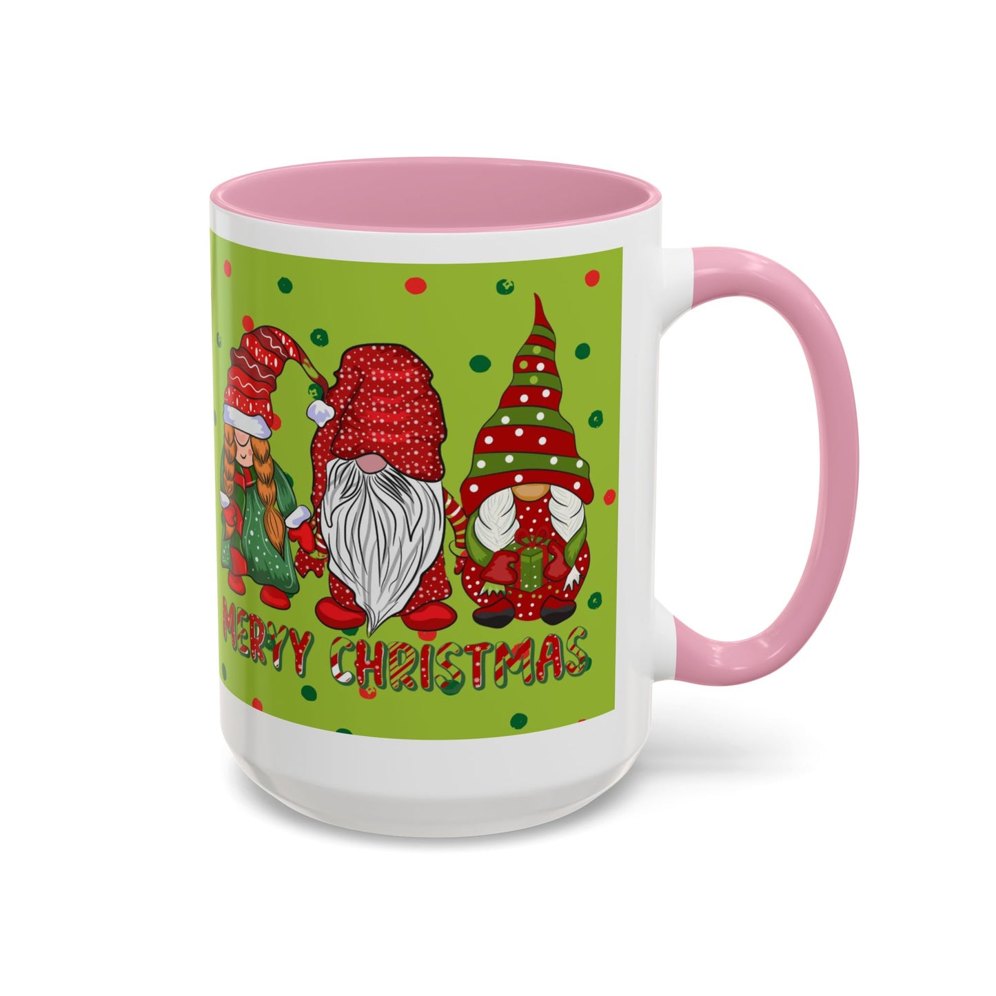 Merry Christmas Gnom Trio. Gnome Mug, Green Holiday Coffee Cup, Festive Hot Cocoa Mug, Cute Gnome Lover Gift, Cozy Winter Christmas Drinkware