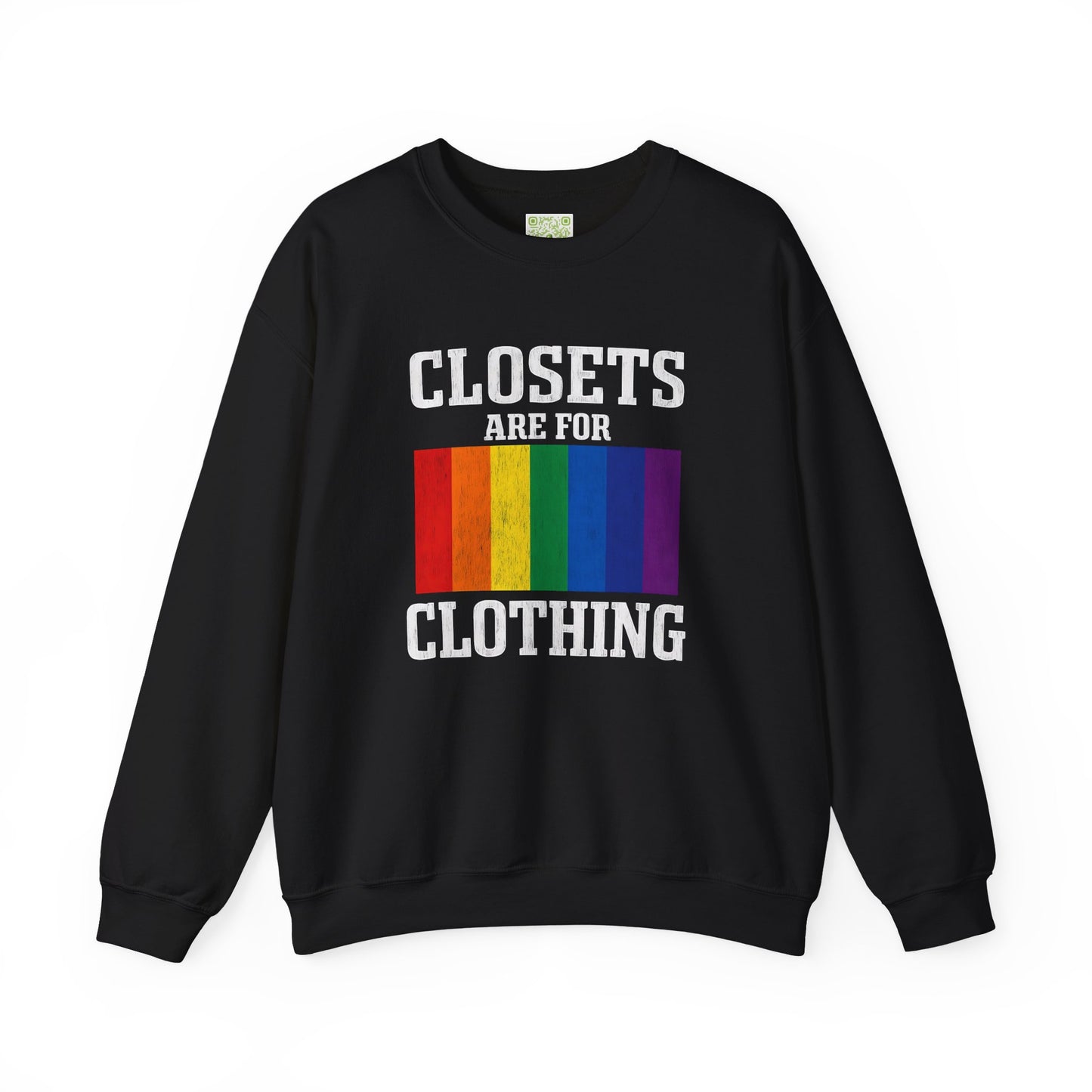 Rainbow Pride Crewneck Sweatshirt, Closets Are For Clothing Sweatshirt, Pride Month Sweatshirt, Queer Sweatshirt, LGBT Outfit