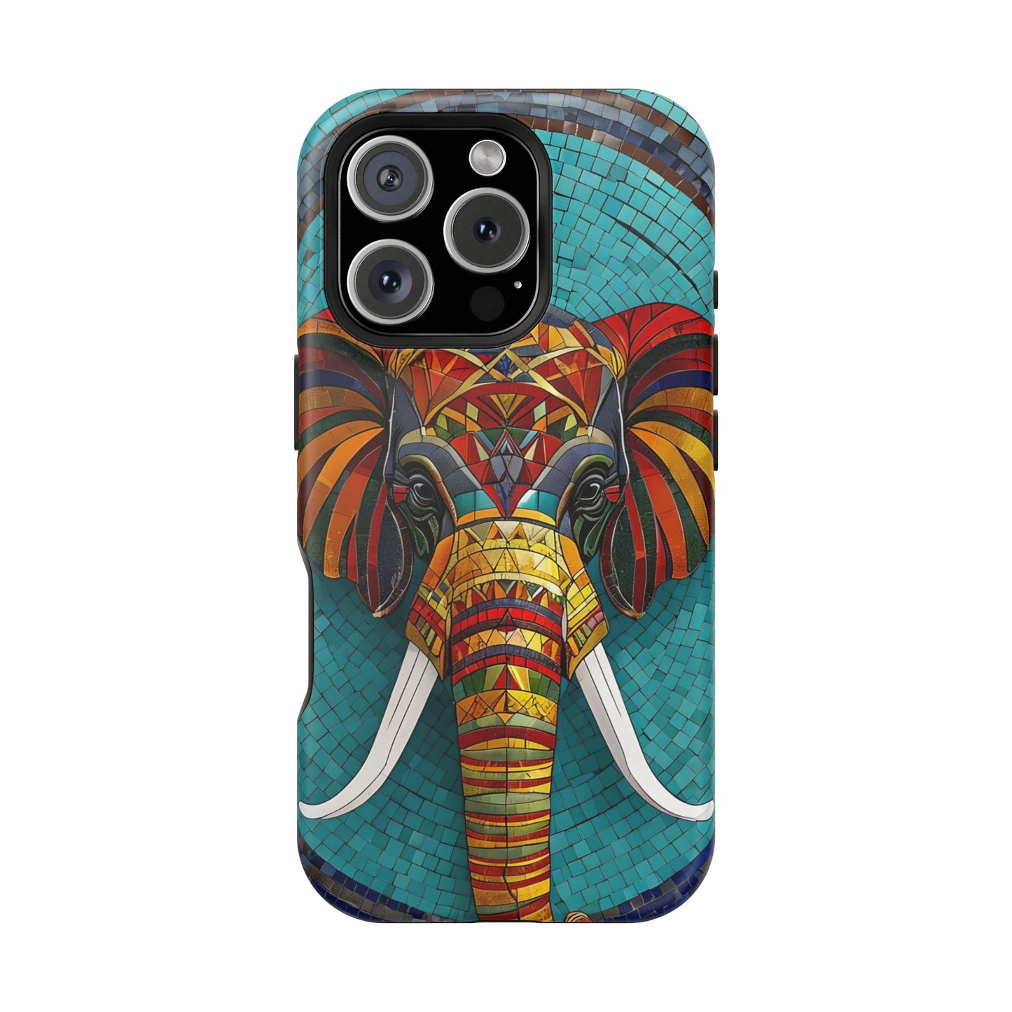 Artistic Elephant Phone Case, Elephant Case, Trendy iPhone Case, Elephant Lover Gift, Unique iPhone Case, Mosaic Design