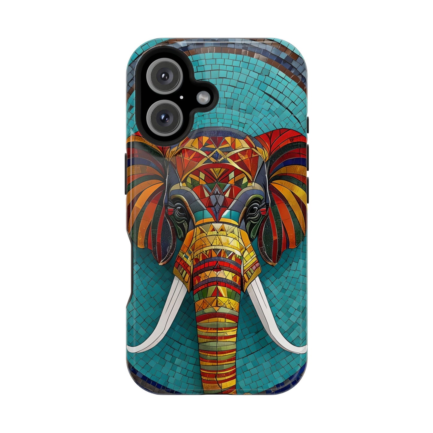 Artistic Elephant Phone Case, Elephant Case, Trendy iPhone Case, Elephant Lover Gift, Unique iPhone Case, Mosaic Design