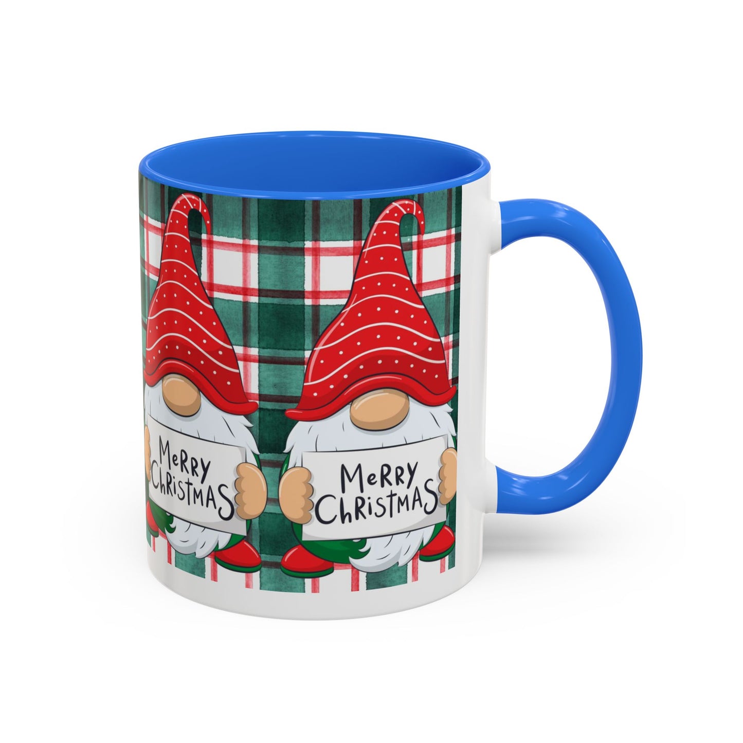 Plaid Merry Christmas Gnome Mug, Red Plaid Holiday Coffee Cup, Festive Gnome Lover Gift, Cute Hot Cocoa Mug, Winter Christmas Drinkware