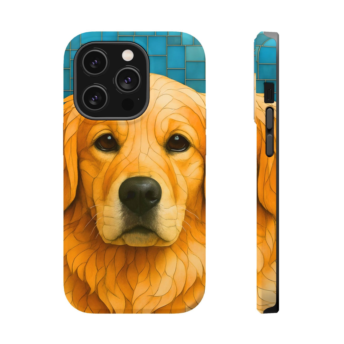 Golden Retriever Mosaic Phone Case, Dog Lover Gift, Protective iPhone Cover, Unique Pet Art, Animal Pattern Case