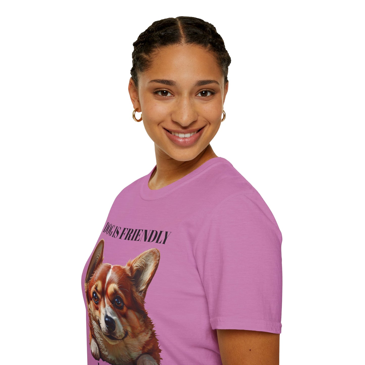 Funny Dog Lover Korgi T-Shirt - "Dog is Friendly, I am Not"