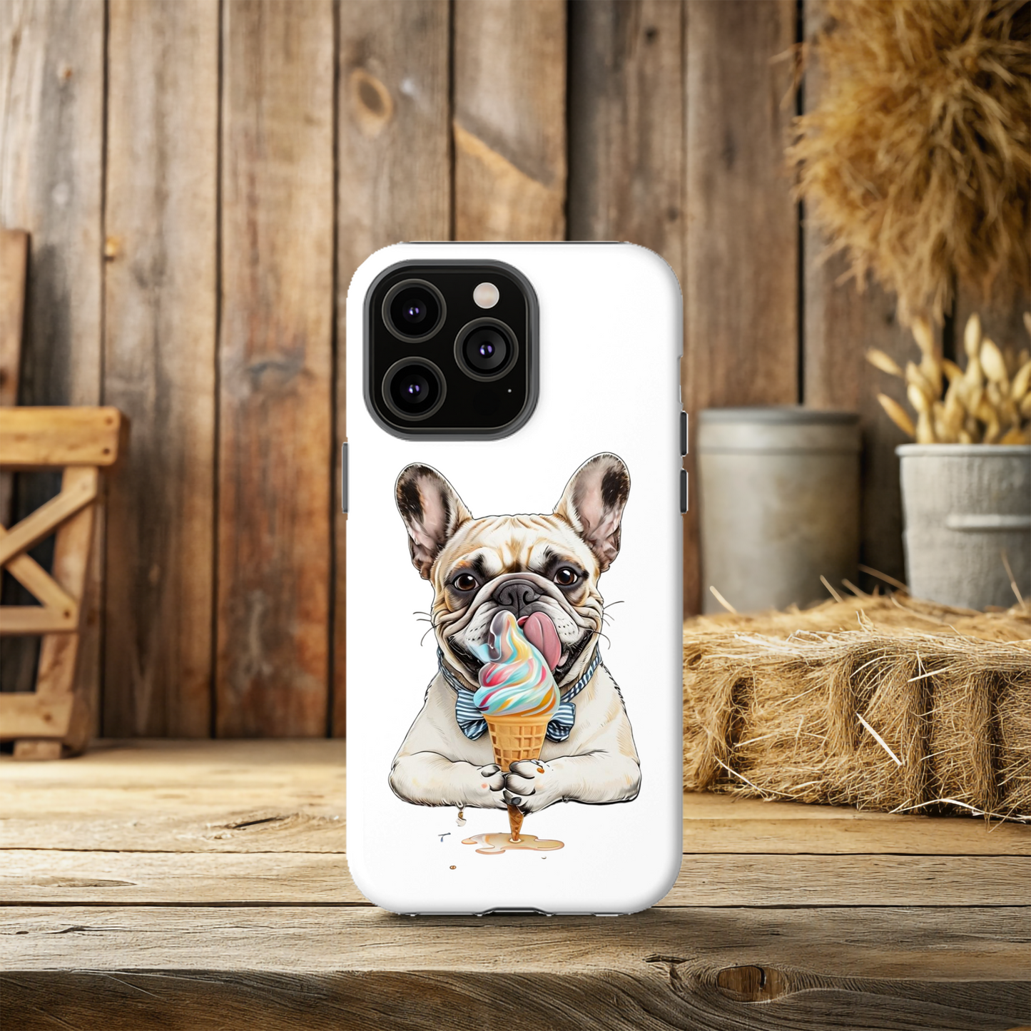 French Bulldog iPhone Case, Ice Cream Phone Case, Frenchie Mom Gift, Dog Phone Case, French Bulldog Lover Gift