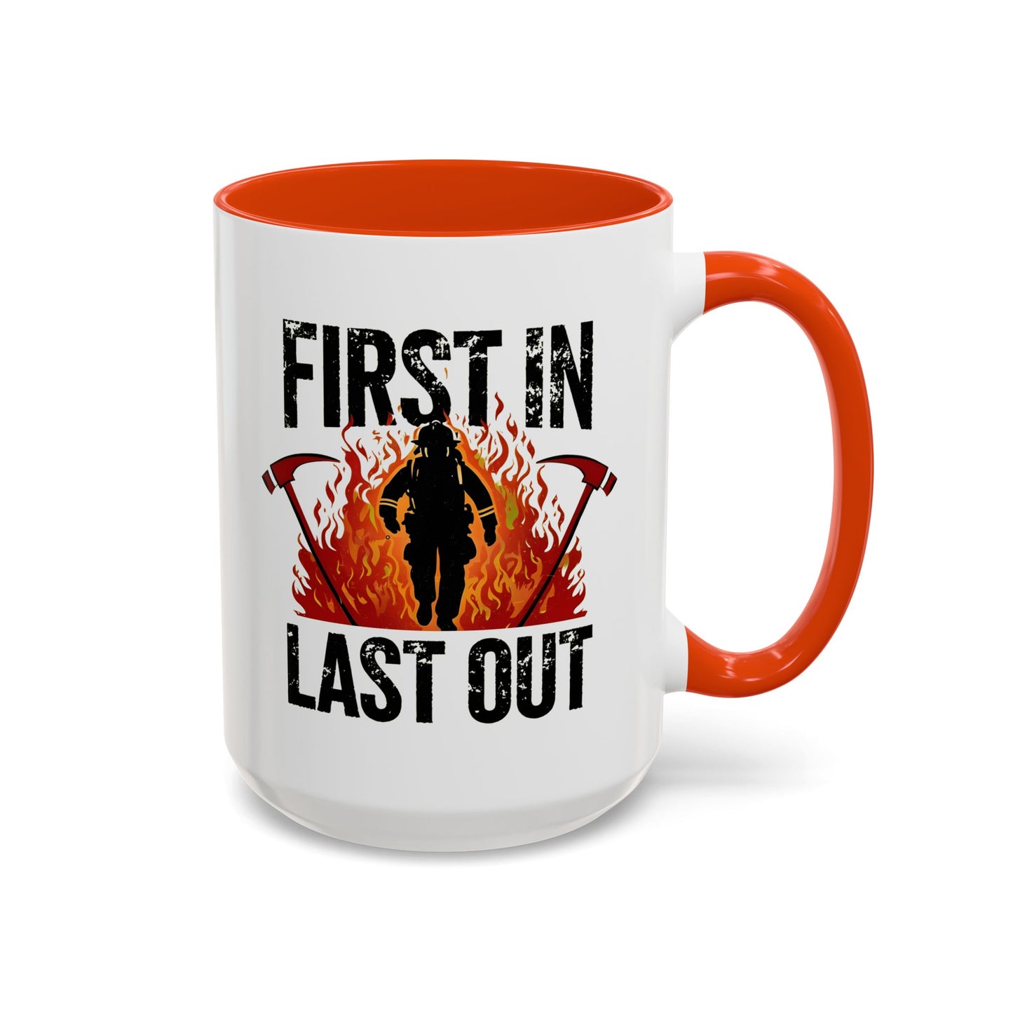 Firefighter First In Last Out Mug, Female Firefighter Gift, Firefighter Wife Mug, Thin Red Line, Firefighter Gift