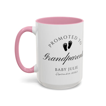 Promoted to Grandparents Mug, Pregnancy Announcement Coffee Cup, Baby Reveal Gift, New Grandparent Mug, Personalized Baby Announcement