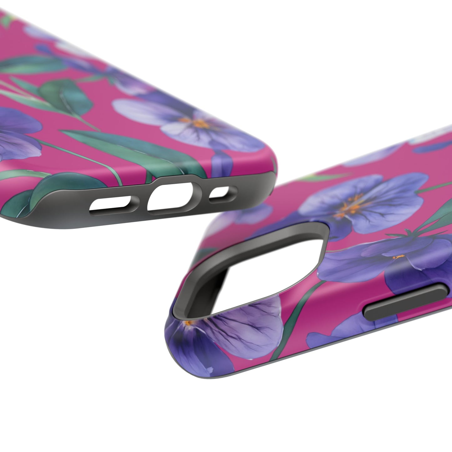 African Violet Floral Magnetic Tough Case, Summer Iphone Case, Wildflower Case, Flower Phone Cover, Stylish Phone Case