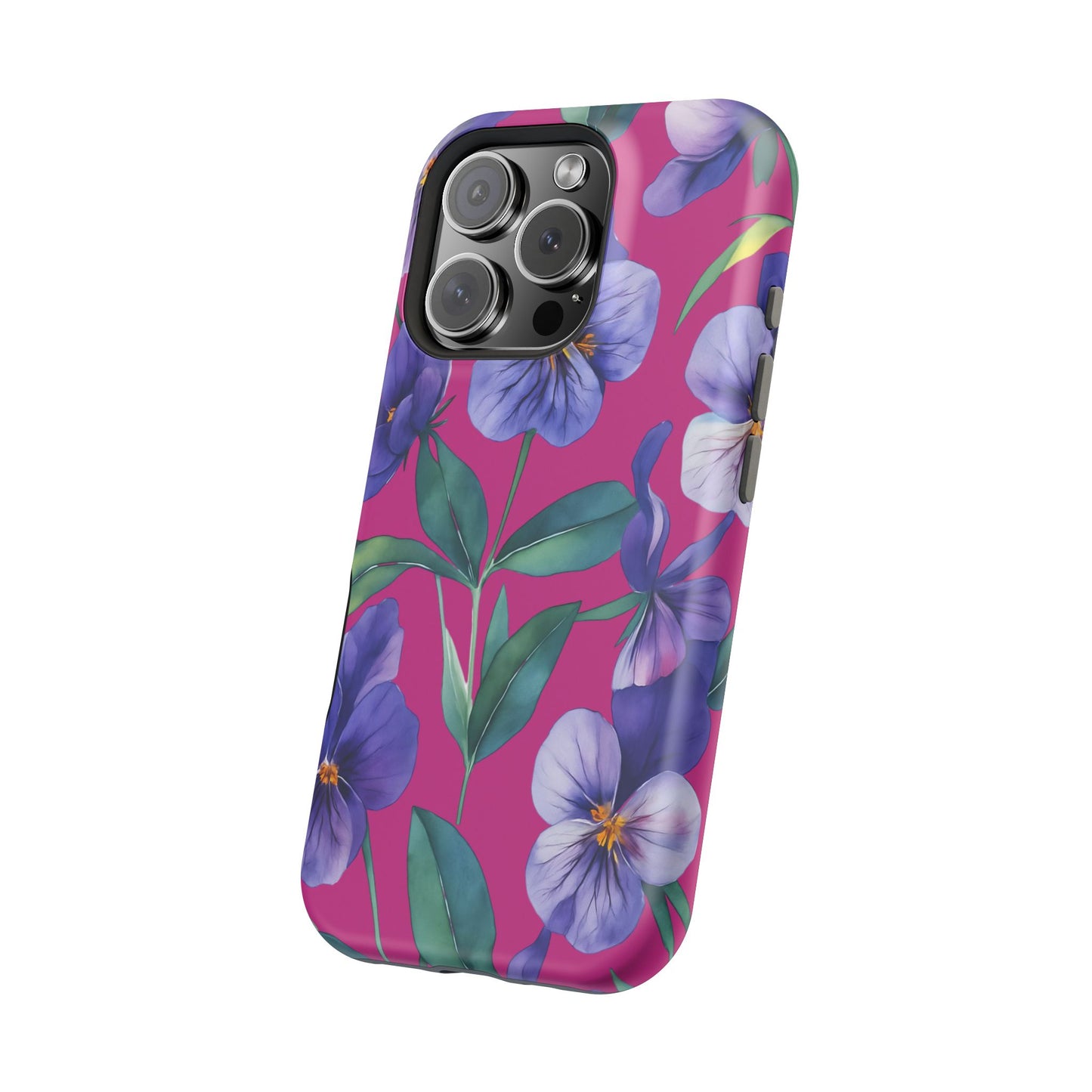 African Violet Floral Magnetic Tough Case, Summer Iphone Case, Wildflower Case, Flower Phone Cover, Stylish Phone Case