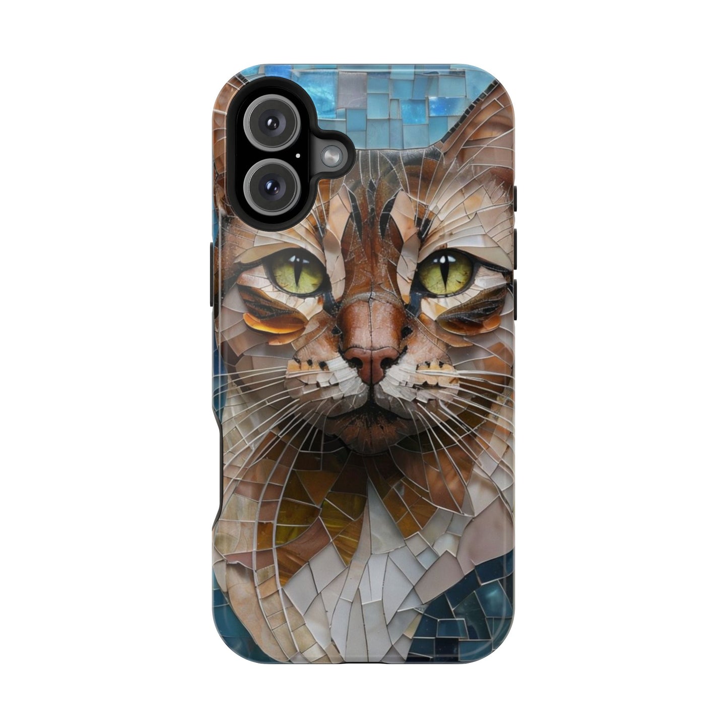 Crazy Cat Lady iPhone Case, Stained Glass Cat, Mosaic Cat Face, Pet Phone Case, iPhone Cat Case, Cat Gift