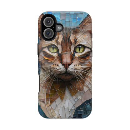 Crazy Cat Lady iPhone Case, Stained Glass Cat, Mosaic Cat Face, Pet Phone Case, iPhone Cat Case, Cat Gift