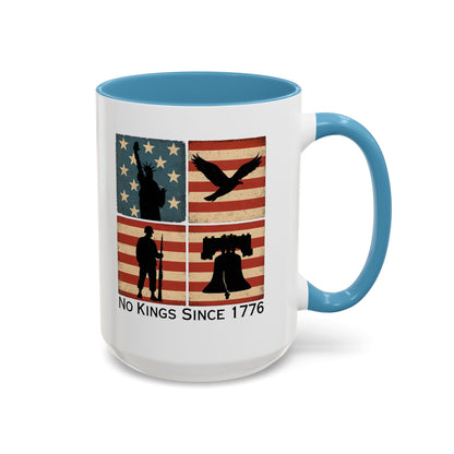 No Kings Since 1776 Coffee Mug, Fourth of July Gift, Retro American Flag Mug, Land of the Free, Military Veteran Gift