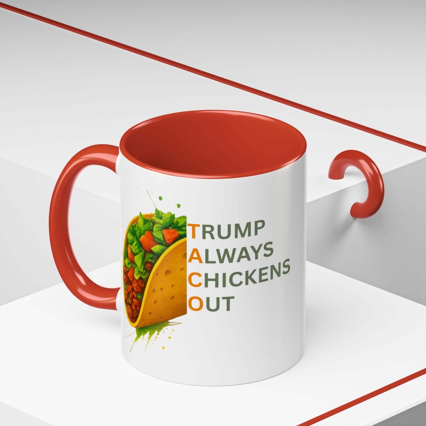 Trump Always Chickens Out TACO Mug, Subtle Anti Trump, Democrat Gift Mug, Funny Liberal Gift, Political Mug