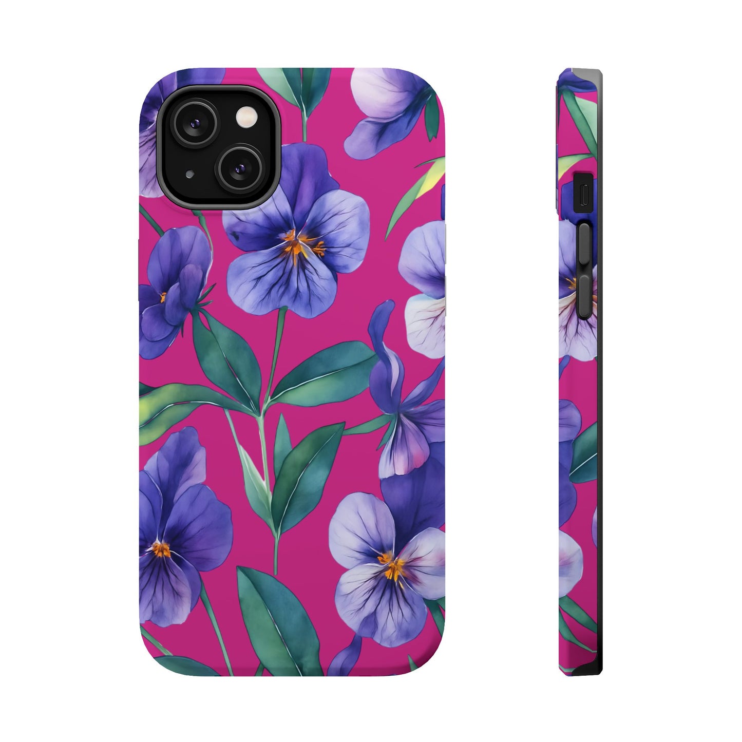 African Violet Floral Magnetic Tough Case, Summer Iphone Case, Wildflower Case, Flower Phone Cover, Stylish Phone Case