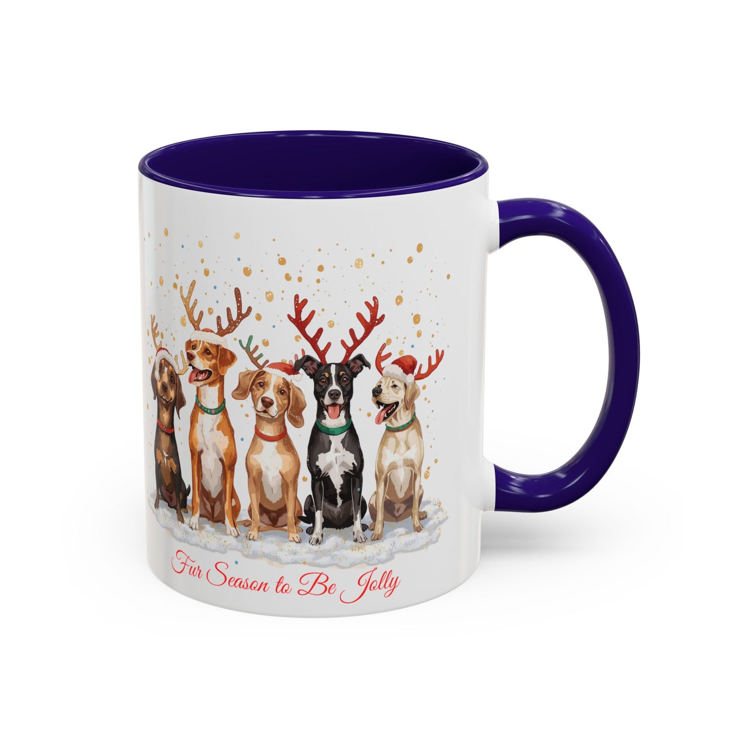 Colorful Holiday Mug with Festive Dogs, Dog Christmas Mug, Dog Mom Mug, Funny Christmas Dog, Merry Christmas