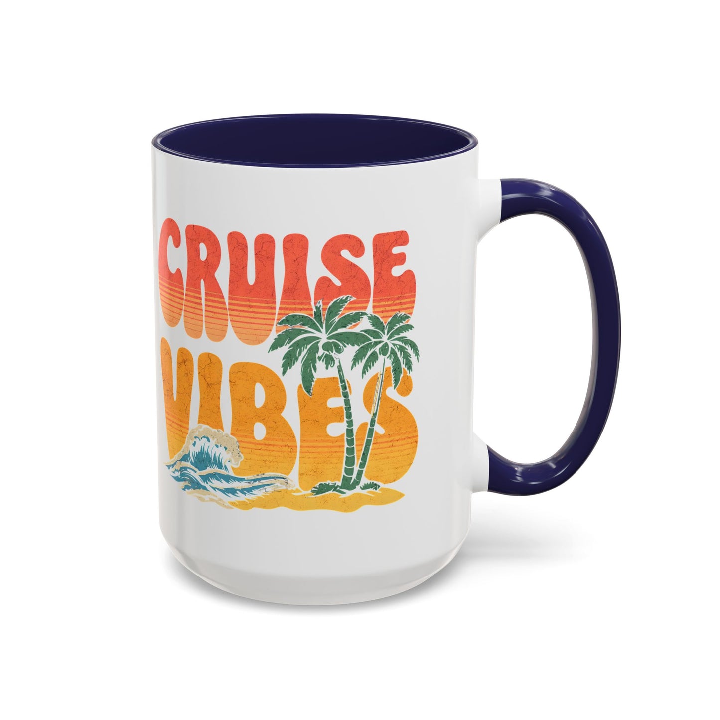 Cruise Vibes Accent Coffee Mug, Cruise Gifts, Royal Caribbean, Disney Cruise Line, Travel Mode, Birthday Cruise Mug